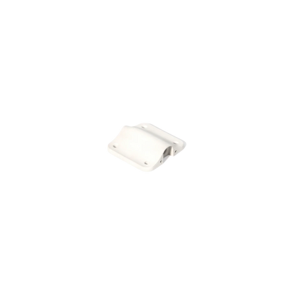 White lav microphone concealer clip with mounting holes and curved base