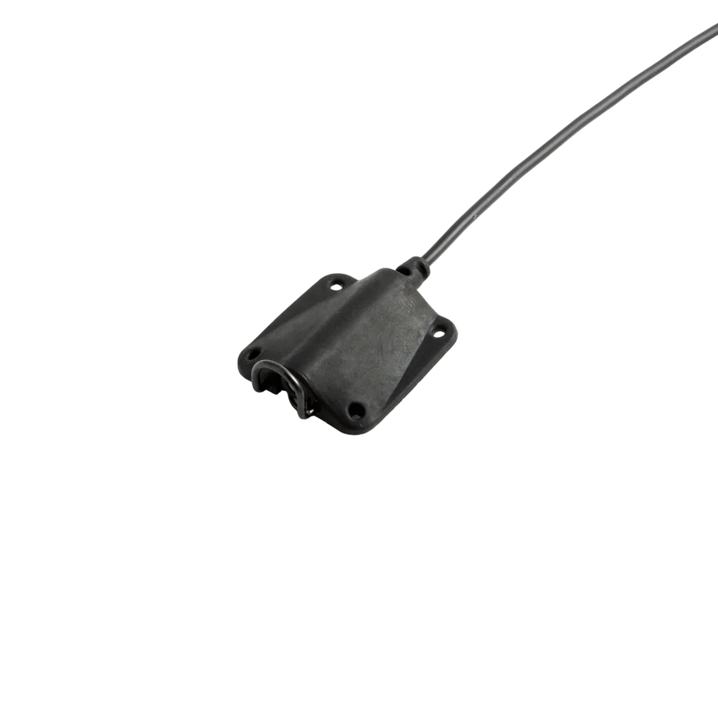 RØDE lav concealer, black clip-on microphone mount with cable