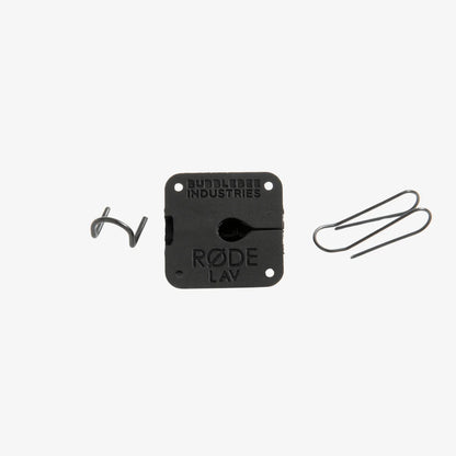 RØDE lav concealer with two metal clips and black square holder