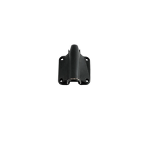 Black lav mic concealment housing with mounting plate and connector
