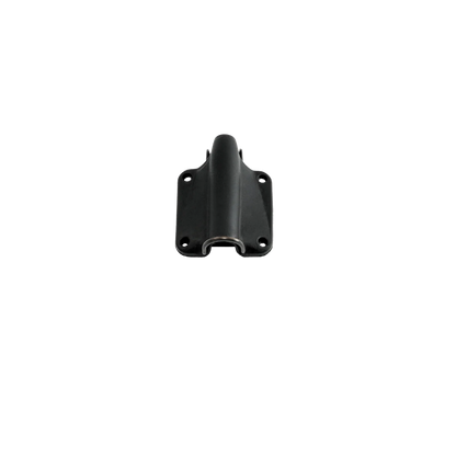 Black lav mic concealment housing with mounting plate and connector