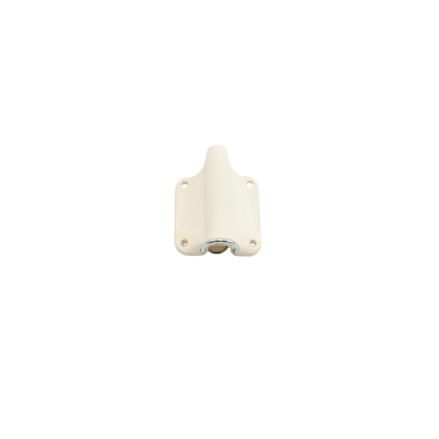 White lav mic concealment housing with mounting plate and connector