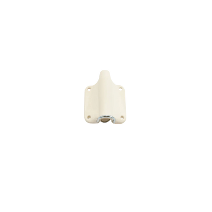 White lav mic concealment housing with mounting plate and connector