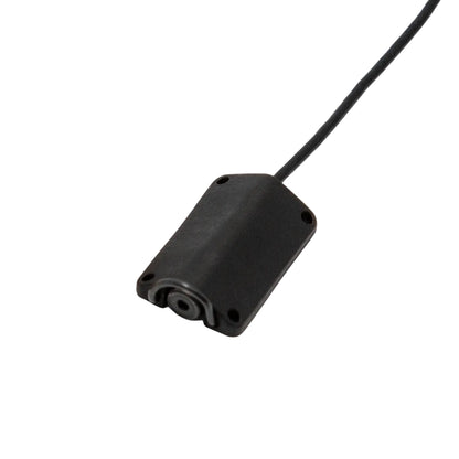 Black lav concealer capsule with attached cable and mounting holes