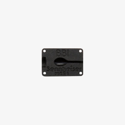 Black BB1 lav concealer insert for Sennheiser MKE1, with mounting holes