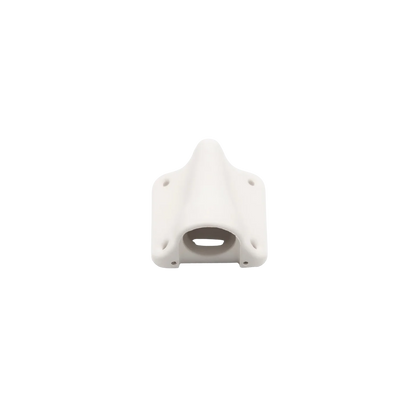 White lav concealer for Sennheiser, top view of curved plastic cover