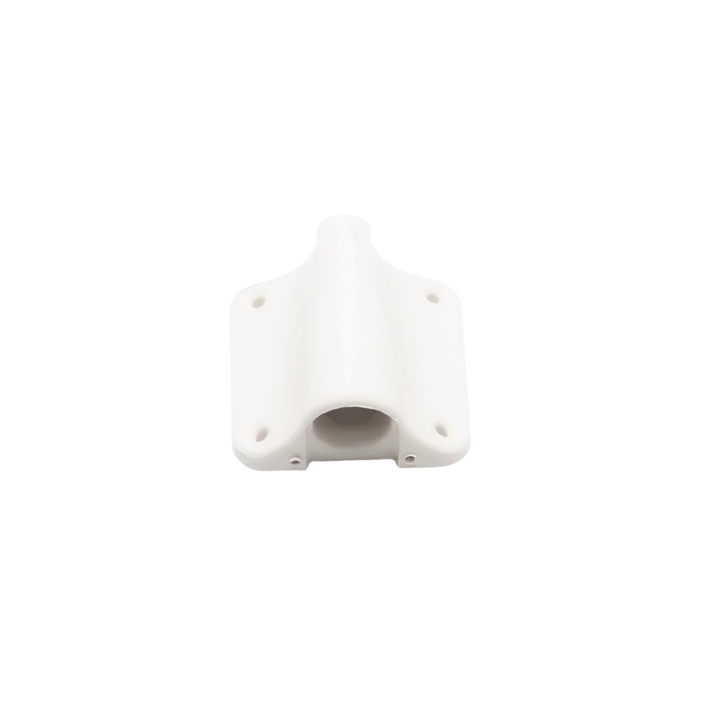 White lav concealer for Sennheiser, curved plastic cover with center opening