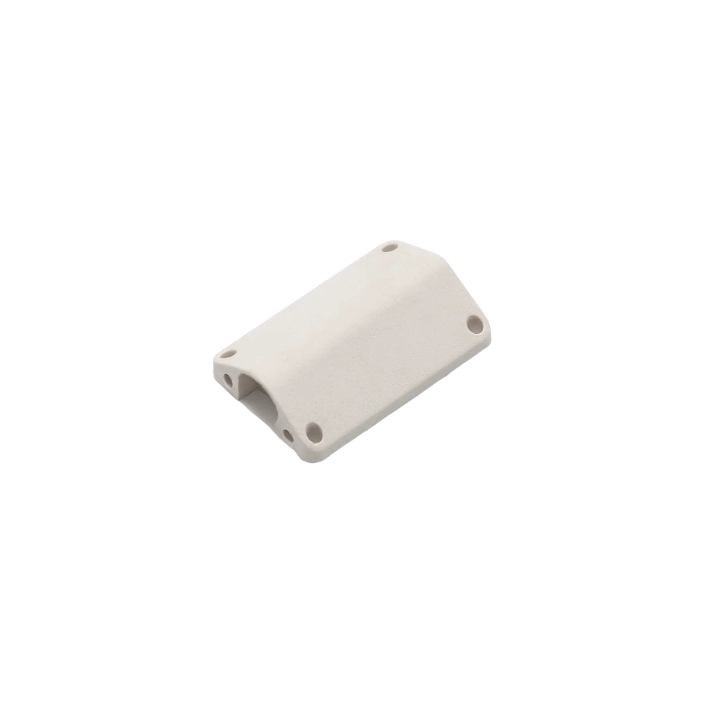 White lav concealer for Sennheiser, rectangular plastic body with end cutout