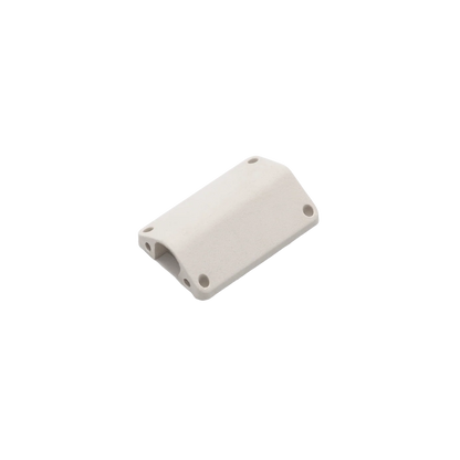 White lav concealer for Sennheiser, rectangular plastic body with end cutout