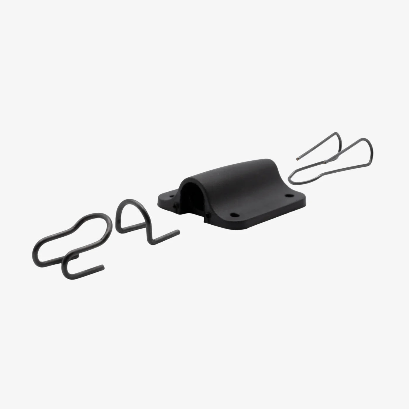 Black lav mic concealer clip mount with cable connection and attachment loops