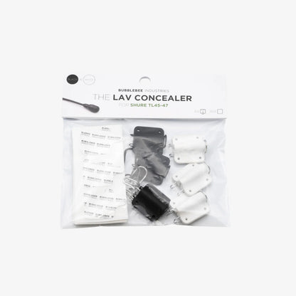Lav mic concealer for Shure blister pack with multiple clip pieces