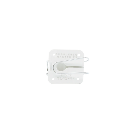 White lav mic concealer clip mechanism with Shure compatibility labels