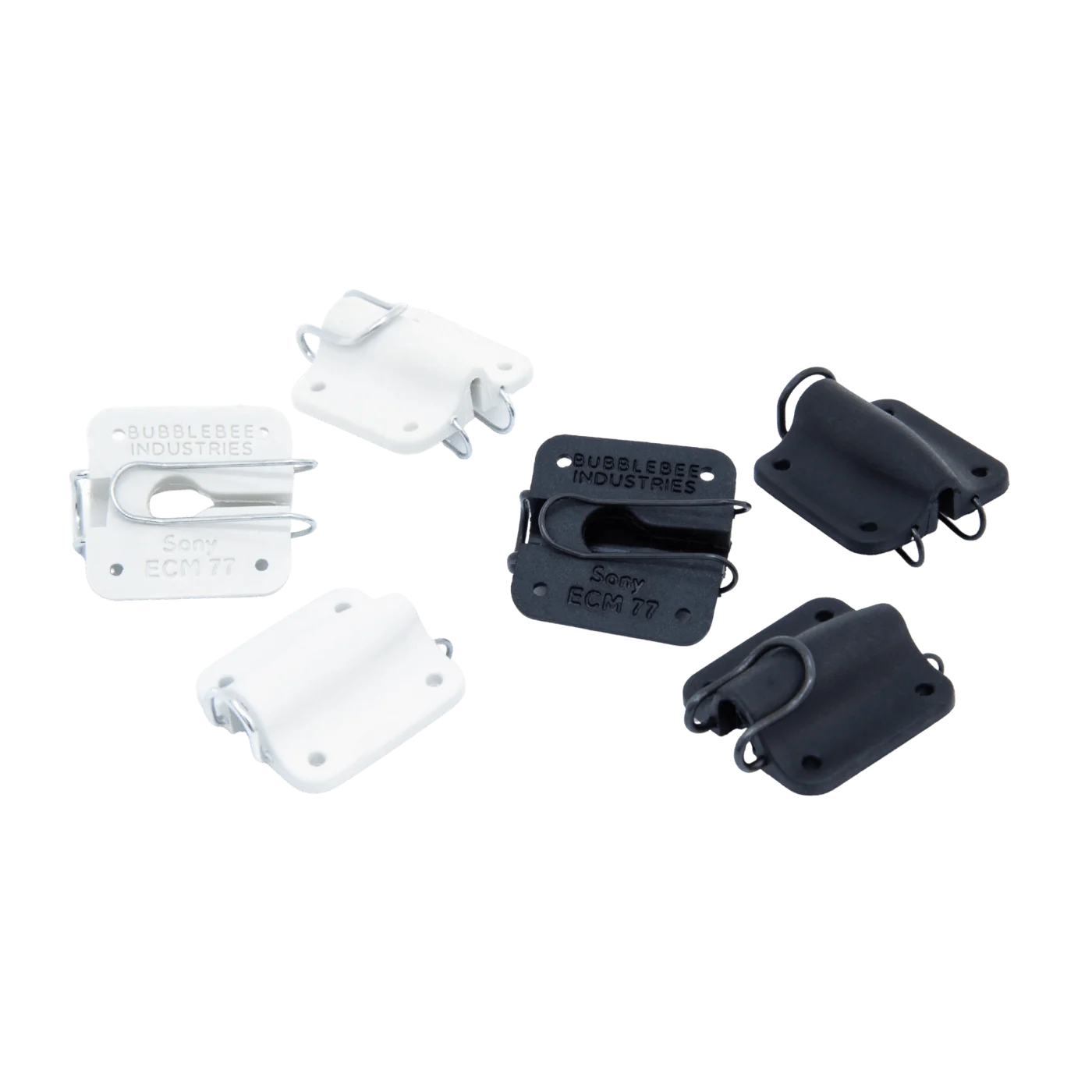 Lav concealer brackets for Sony ECM, black and white parts set