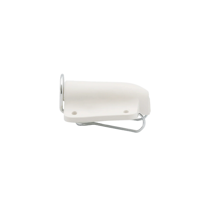 White lav concealer clip with side loop and mounting holes