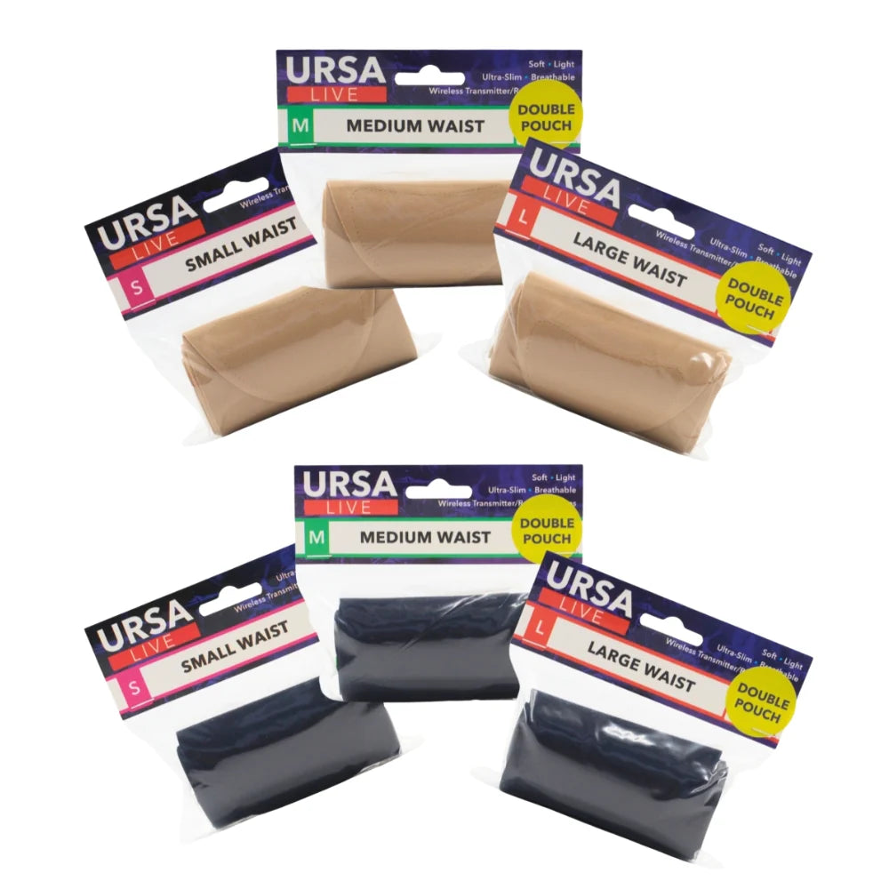 Set of URSA Live double pouches for waist packs in beige and black