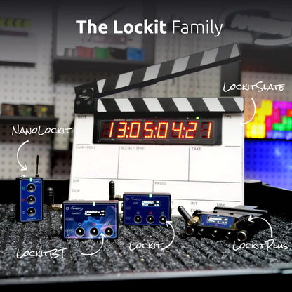 Timecode and sync generator with bright display, antenna, and three BNC ports