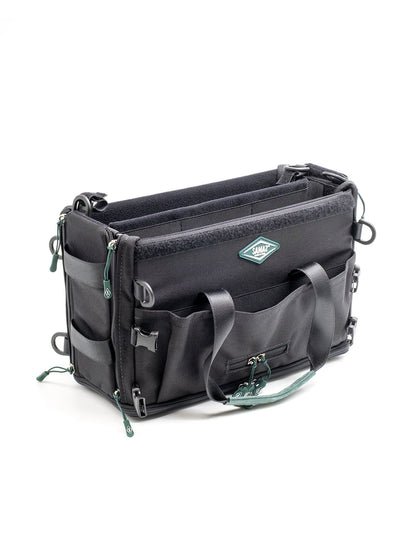 Large audio mixer recorder case with side pockets, carry handles, and shoulder strap