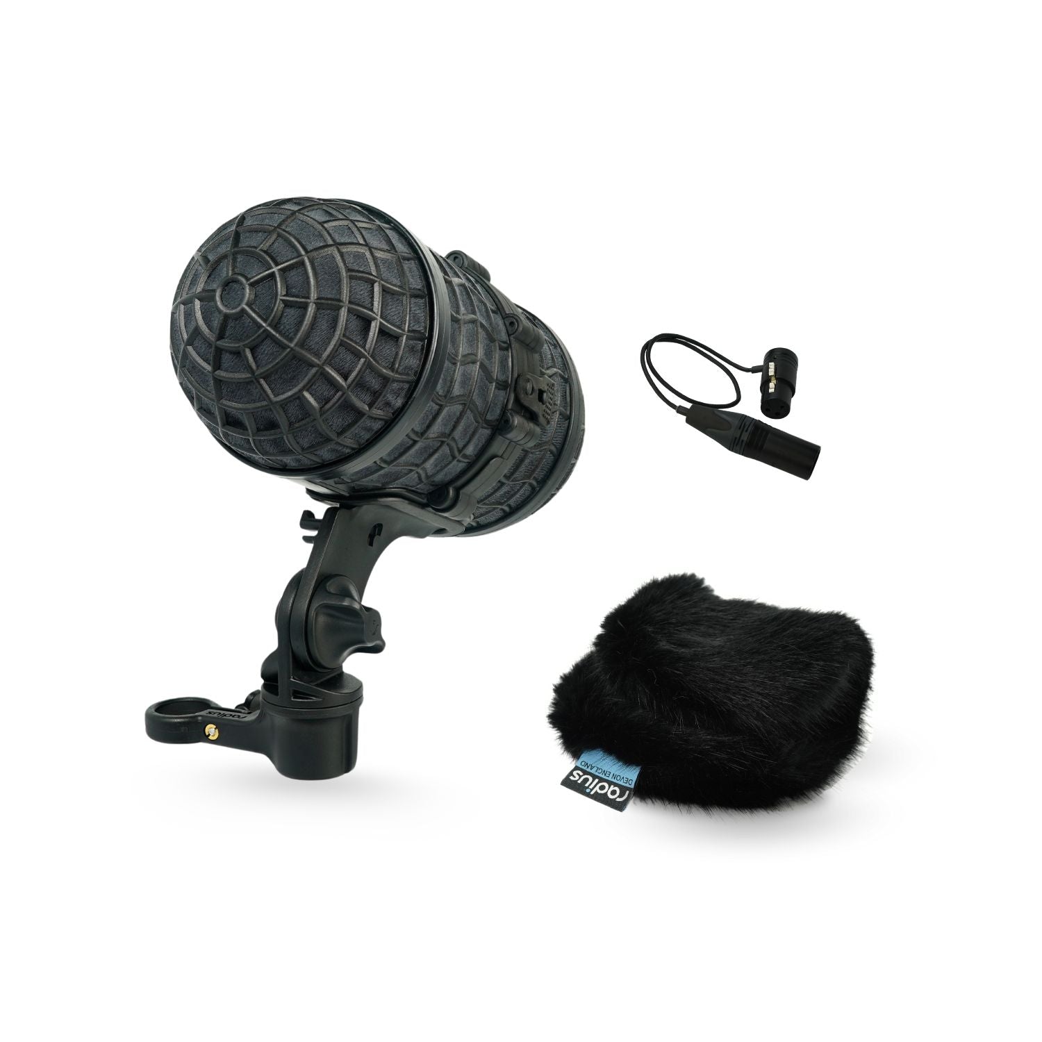 Radius Mini-ALTO 115 and RAD-2 Kit with black fur and 3-Pin XLR cable
