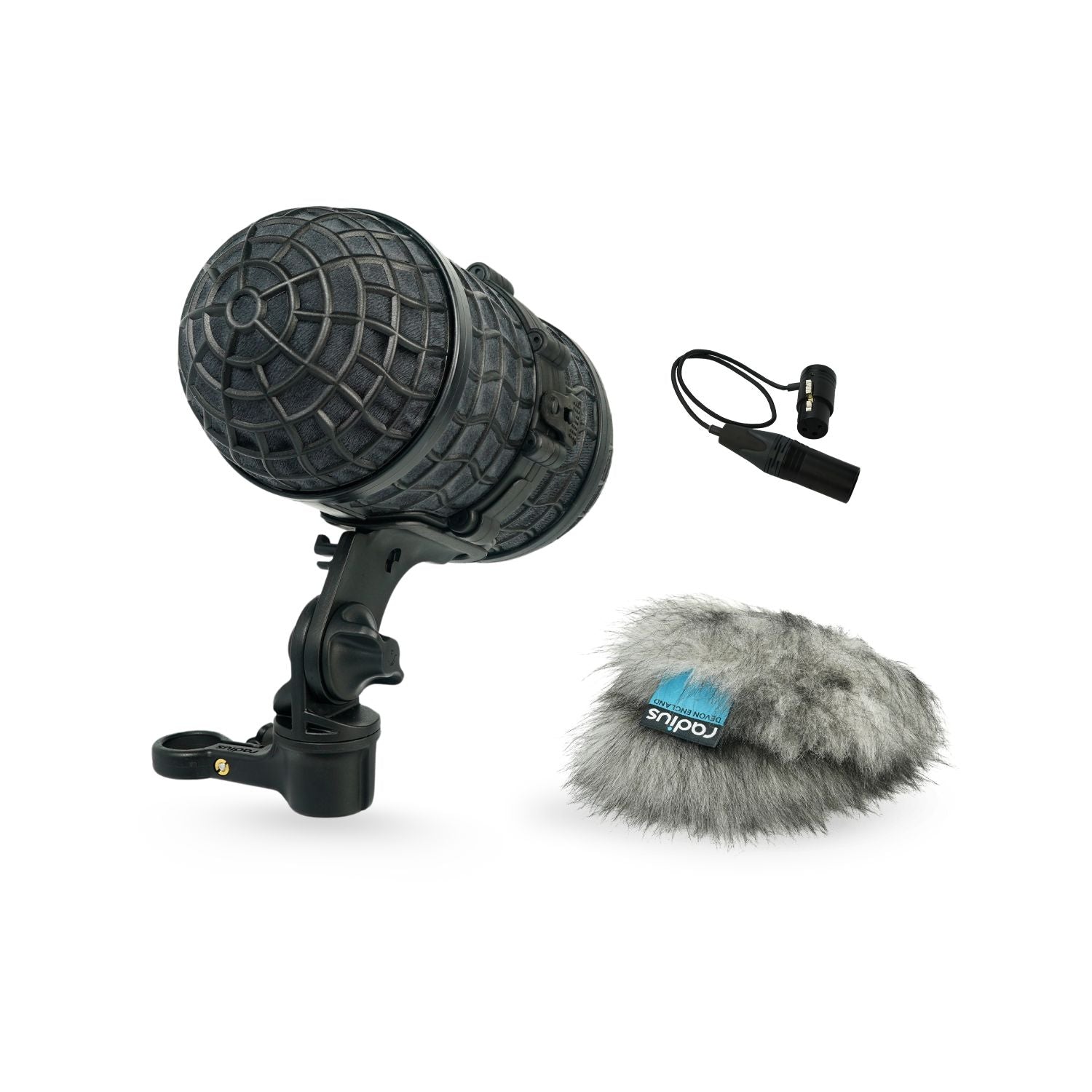 Radius Mini-ALTO 115 and RAD-2 Kit with grey fur and 3-Pin XLR cable