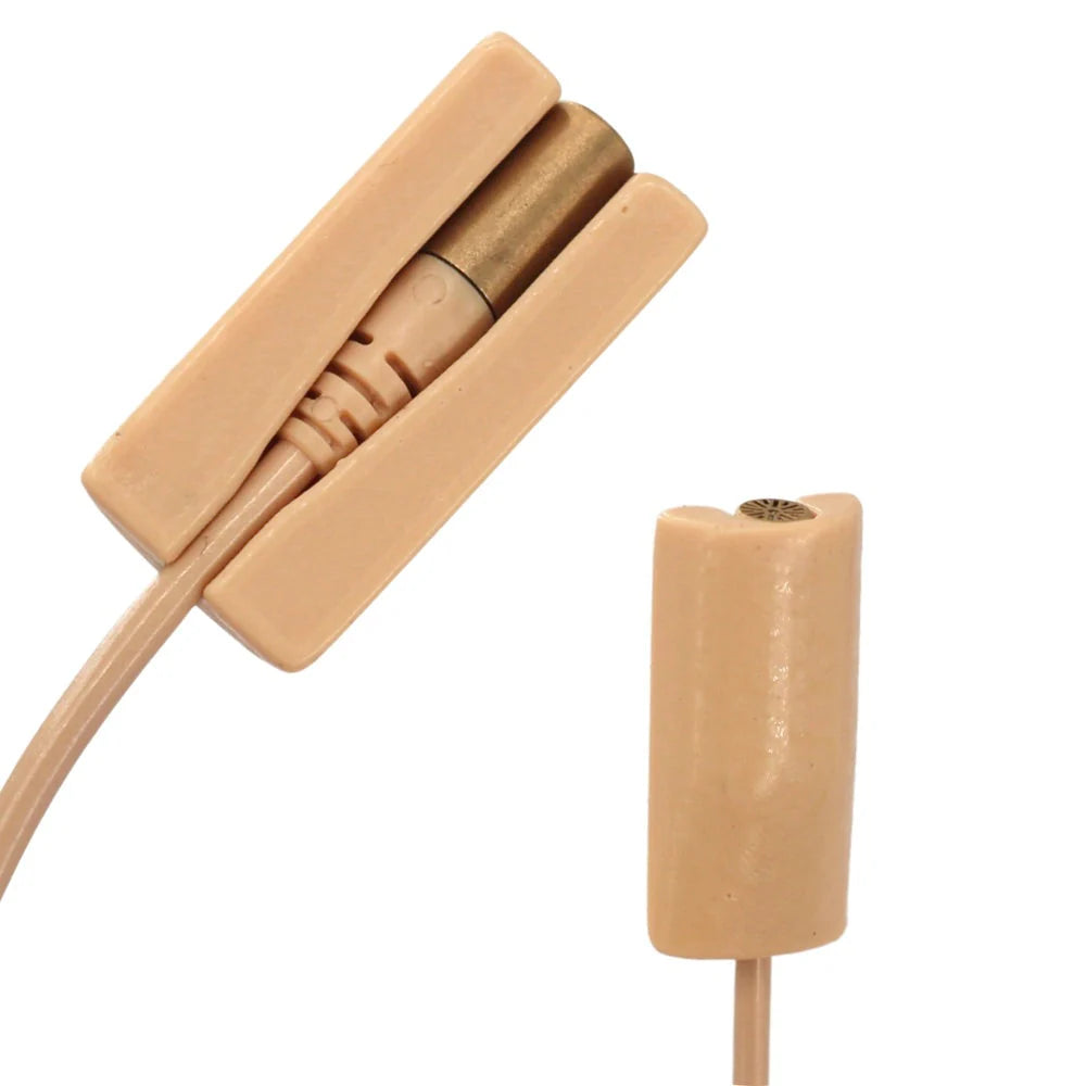 Beige mini microphone mount with open holder and foam cable strain relief
