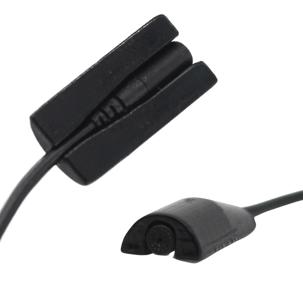 Black lavalier microphone windscreen mount with foam tip and cable