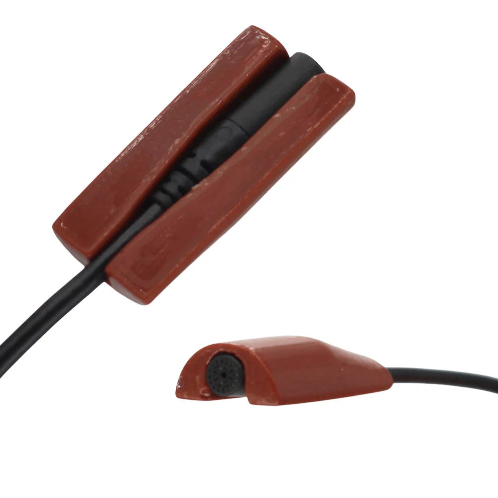 MiniMount microphone clip and foam windscreen, brown mount with front round grille