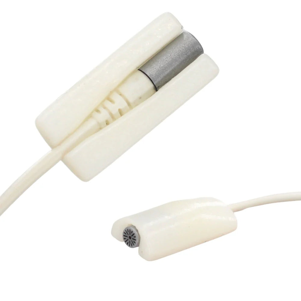 Cream mini microphone foam mount with metal mesh insert, shown from side