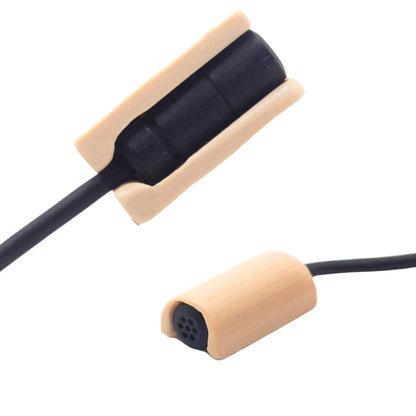 Beige mini microphone mount with mesh end and black cable