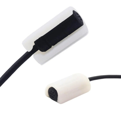 Beige MiniMount lav mic mount with foam connector and attached cable