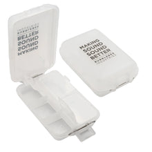 Translucent accessory case with hinged lid and divider compartments