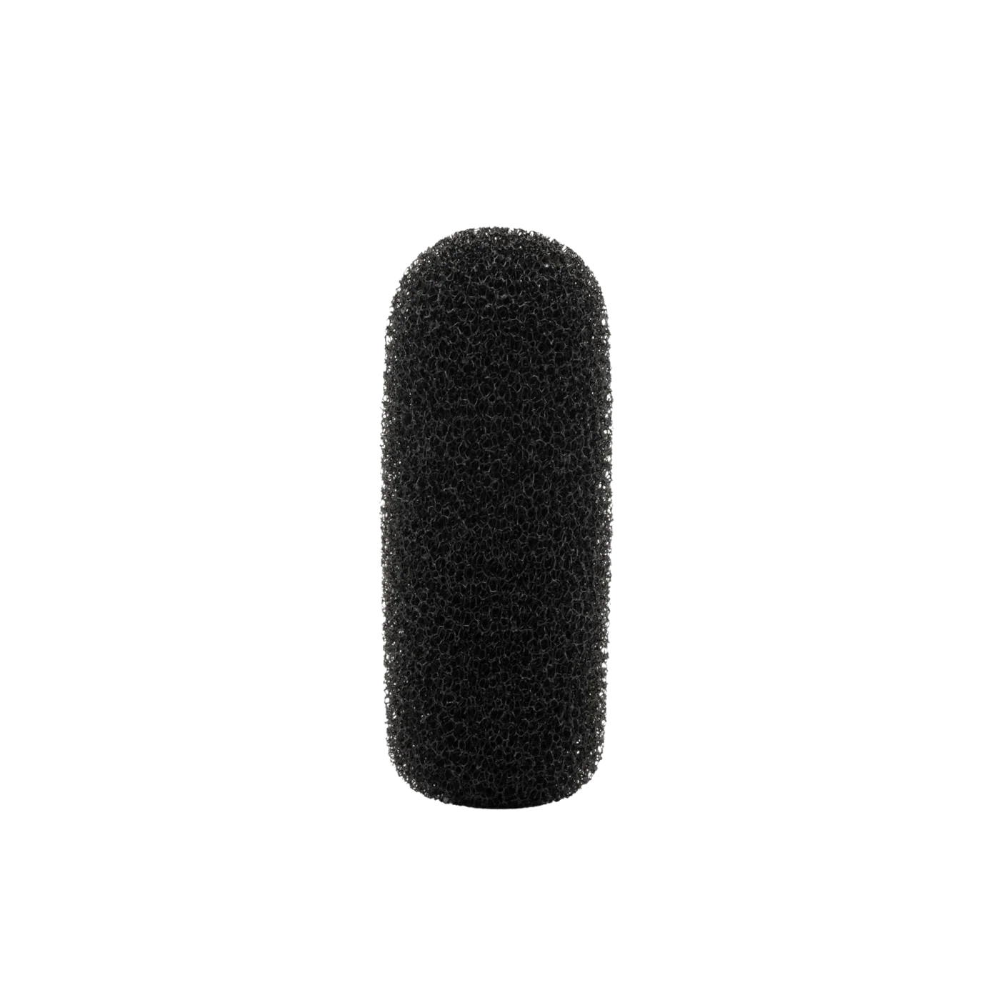 Black cylindrical microphone windscreen foam