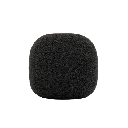 Black round microphone foam windscreen