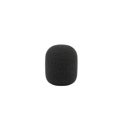 Shotgun microphone foam windscreen, dark gray, rounded cylinder