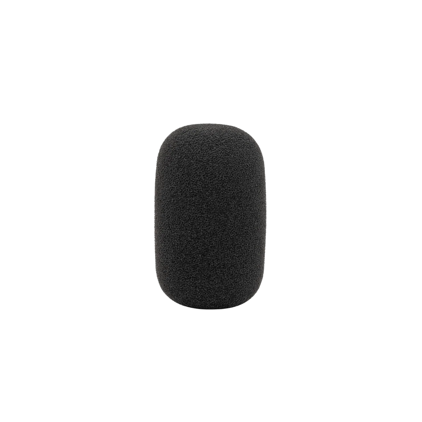 Shotgun microphone foam windscreen, dark gray compact cylinder