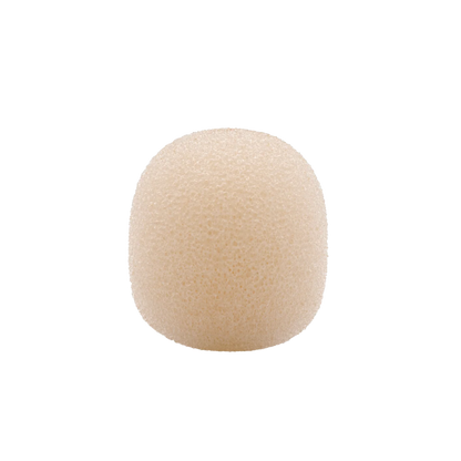 Round foam windscreen for lavalier microphones, beige (medium)