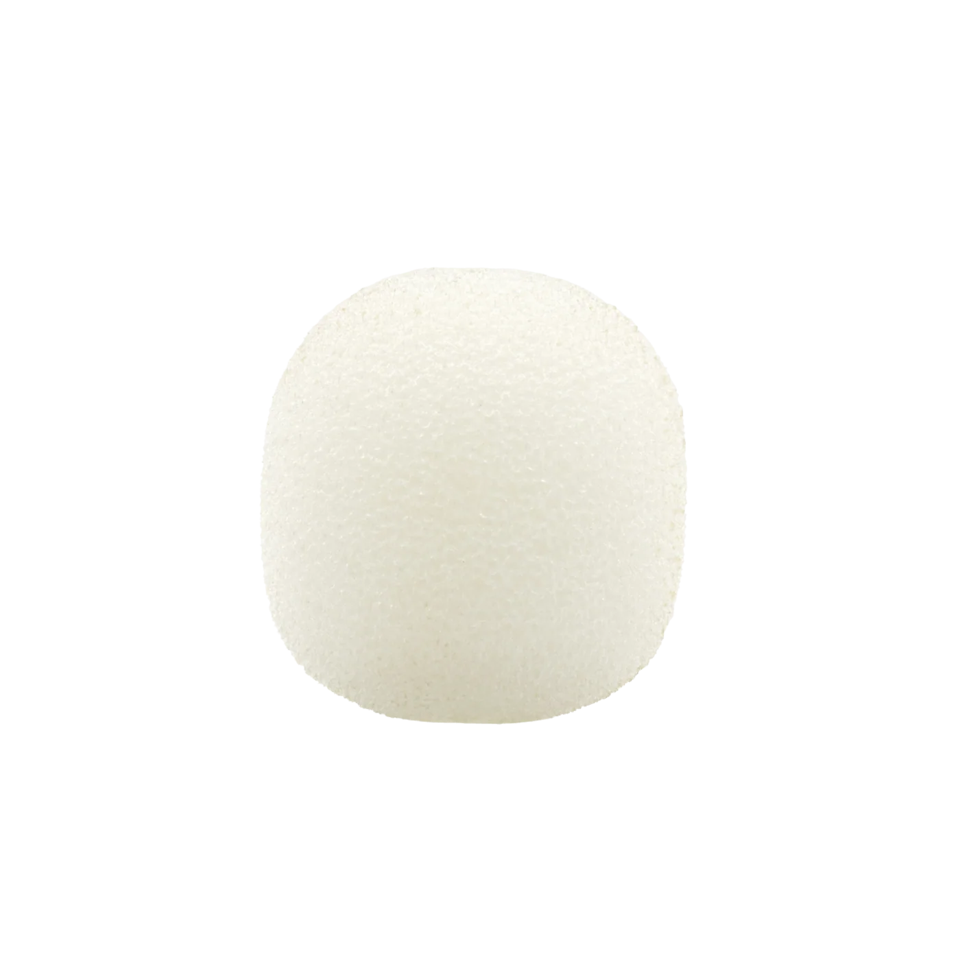 Small white foam windscreen ball, textured porous surface
