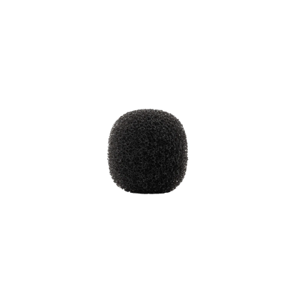 Round foam windscreen for lavalier microphones, black (small, close-up)