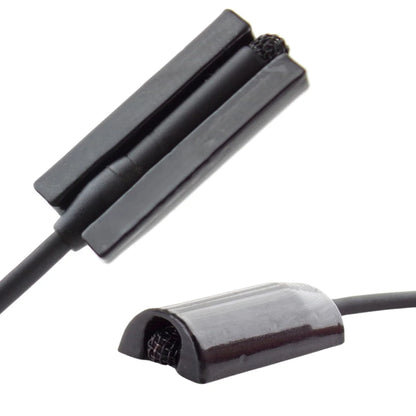 Gray lavalier microphone windscreen mount with cable and foam windscreen