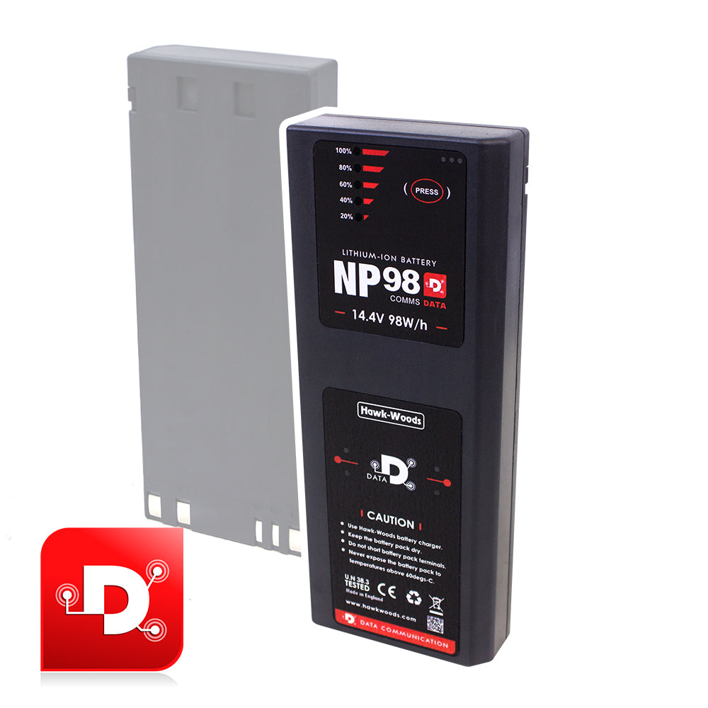 Hawk-Woods NP-98D 98Wh Data NP1 lithium-ion battery front view