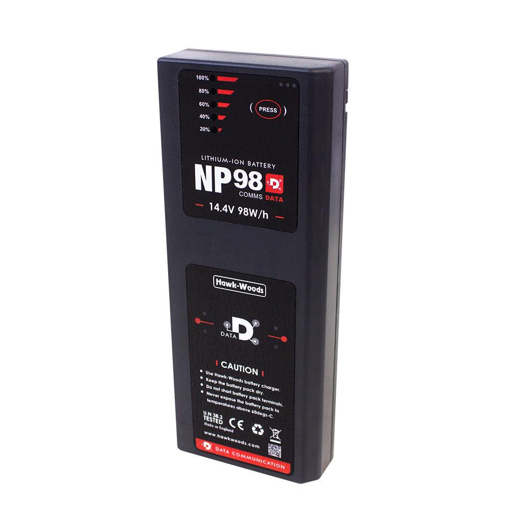 Hawk-Woods NP-98D Data NP1 battery rear and contact view