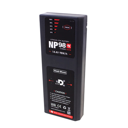 Hawk-Woods NP-98D Data NP1 battery rear and contact view