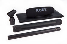 RØDE NTG3B shotgun microphone kit with foam windscreen, shock mount, and pouch