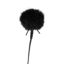 Outdoor mic kit microphone with black windscreen and coiled cable connector