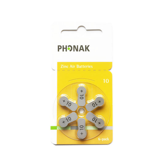 Phonak A10 Size 10 Batteries – Pack of 6