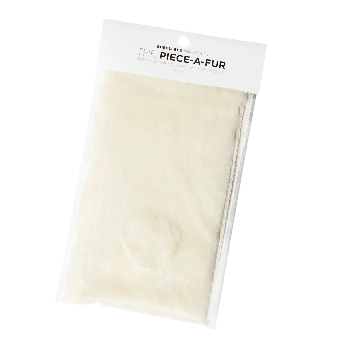 White faux fur patch with adhesive backing and no visible cutout