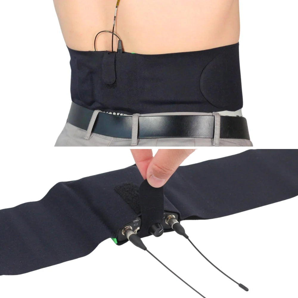 Live Strap single pouch worn at the waist with black pouch and hook strap