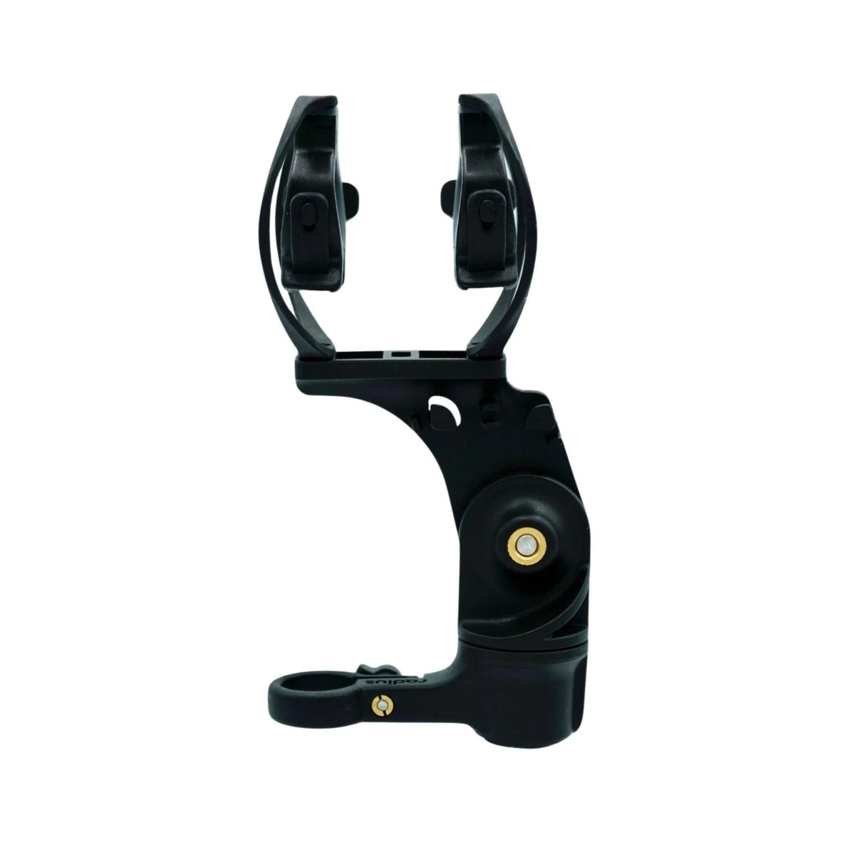 Black shock mount with dual clips and pivot base, for XLR cable