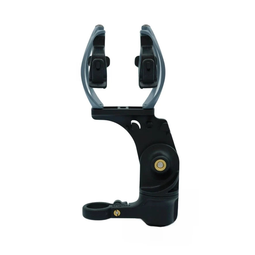 Black microphone shock mount with base ring and brass center screw