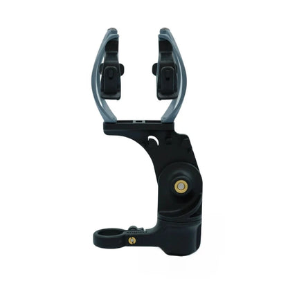 Black microphone shock mount with base ring and brass center screw