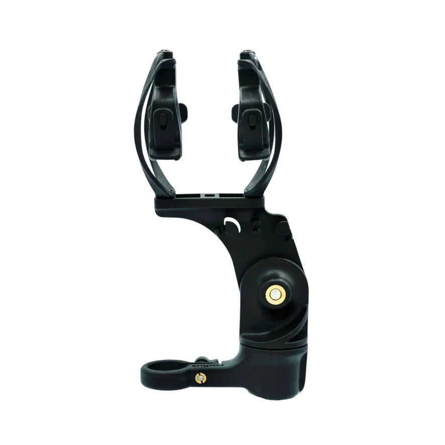 Black microphone shock mount with dual side clips and shock ring